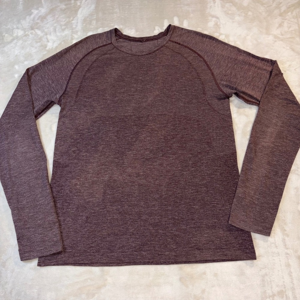 Lululemon Metal Vent Tech Long Sleeve Shirt Maroon Heathered Mens Large
